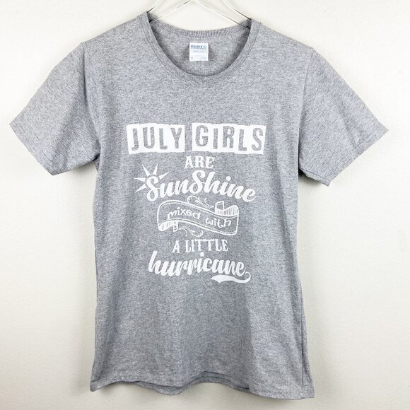 July Girls Gray Graphic Tee Shirt Crewneck Small - Picture 1 of 5